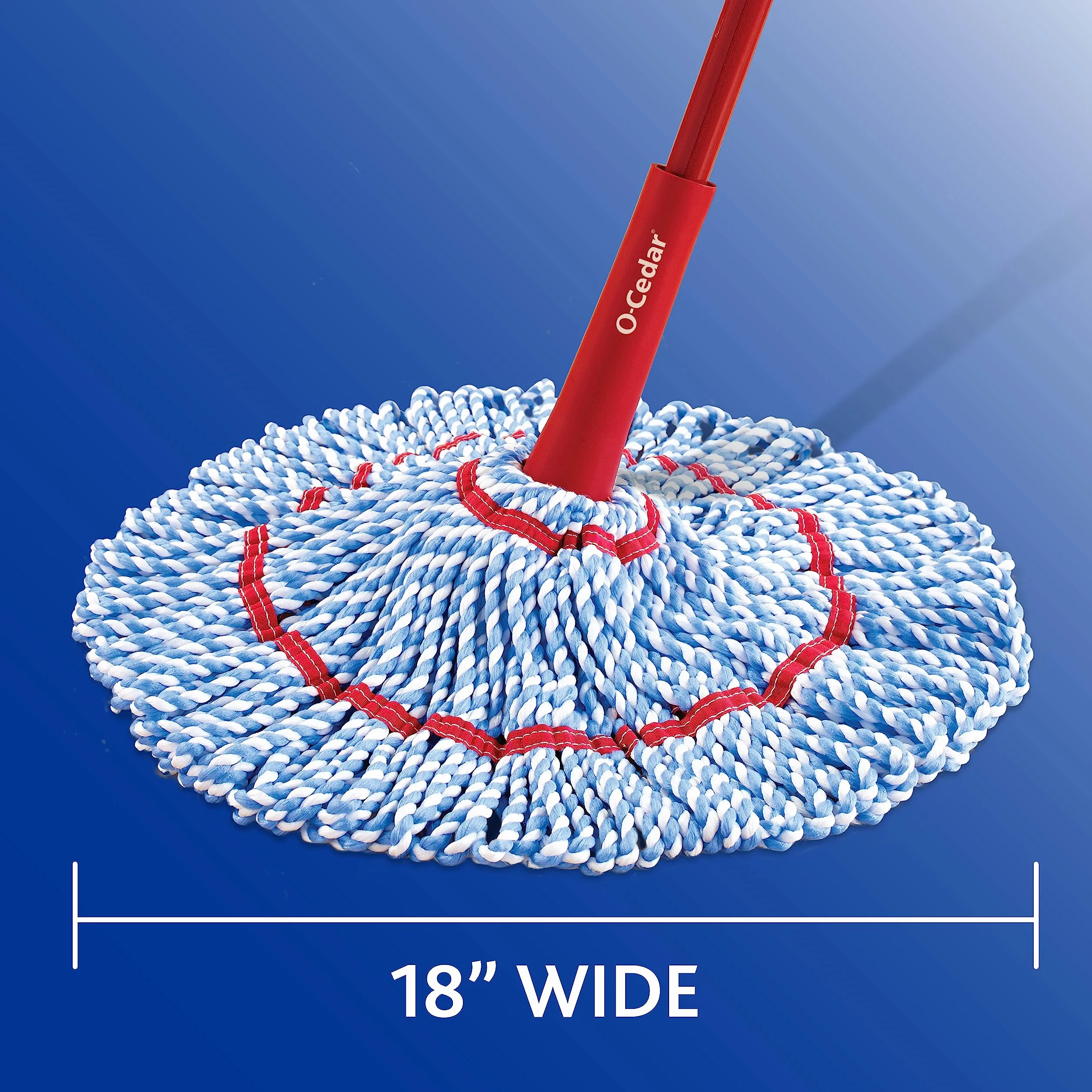 O-Cedar MicroTwist MAX Mop z mikrofibry Twist z 1 dodatkowym wkładem, wyposażony w obsługę bez użycia rąk, bardzo duża głowica mopa 45 cm, bezpieczna do wszystkich rodzajów podłóg