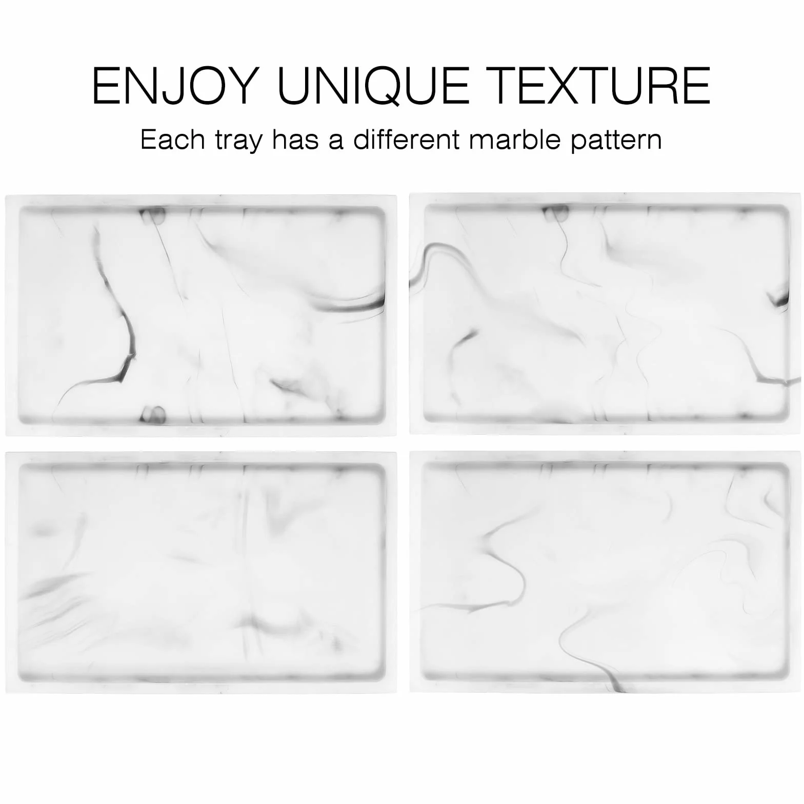 Luxspire Bathroom Vanity Tray, Resin Dresser Jewelry Ring Dish Tank Storage Kitchen Sink Countertop Organiser Plate Holder for Perfume Candles Soap Towel Plant Bathroom Accessories, M, White Marble