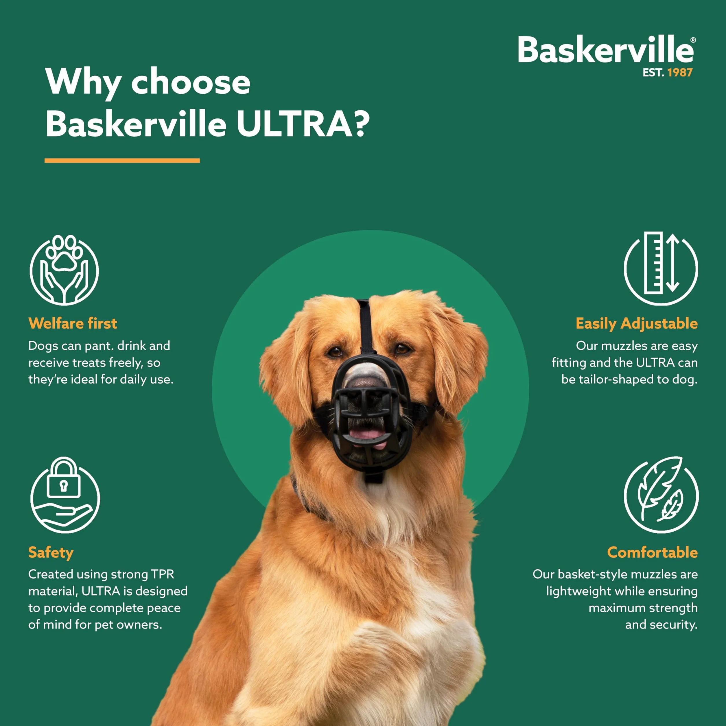 Baskerville Ultra Kaganiec dla małych psów, regulowany, wyściełany, rozmiar 2, czarny