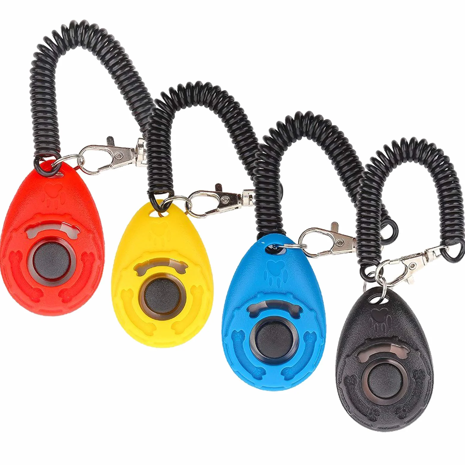 Diyife Pies Clicker 4 Kolor Training Clicker z Elastyczna Opaska na Nadgarstek i Dużym Przyciskiem do Szkolenia Psów