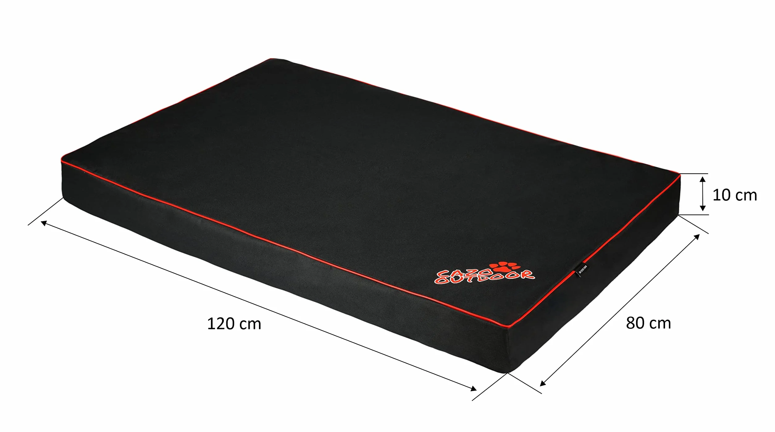 CAZO Wodoodporny Ortopedyczny Materac Legowisko dla psa 120x80x10 cm XL czarny