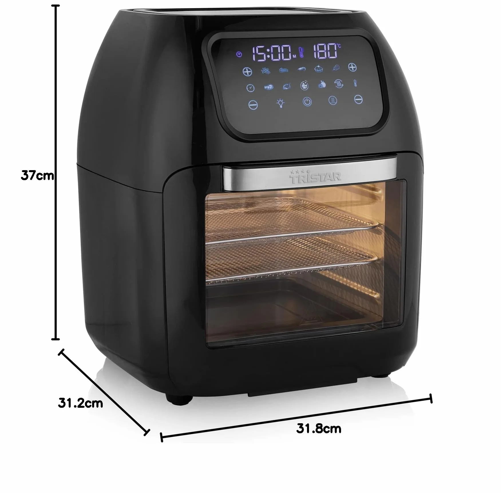Tristar piekarnik Multi Crispy Fryer - piekarnik i frytkownica beztłuszczowa na gorące powietrze - pojemność 10 litrów - 10 programów - temperatura do 200°C - moc 1800 W - FR-6964