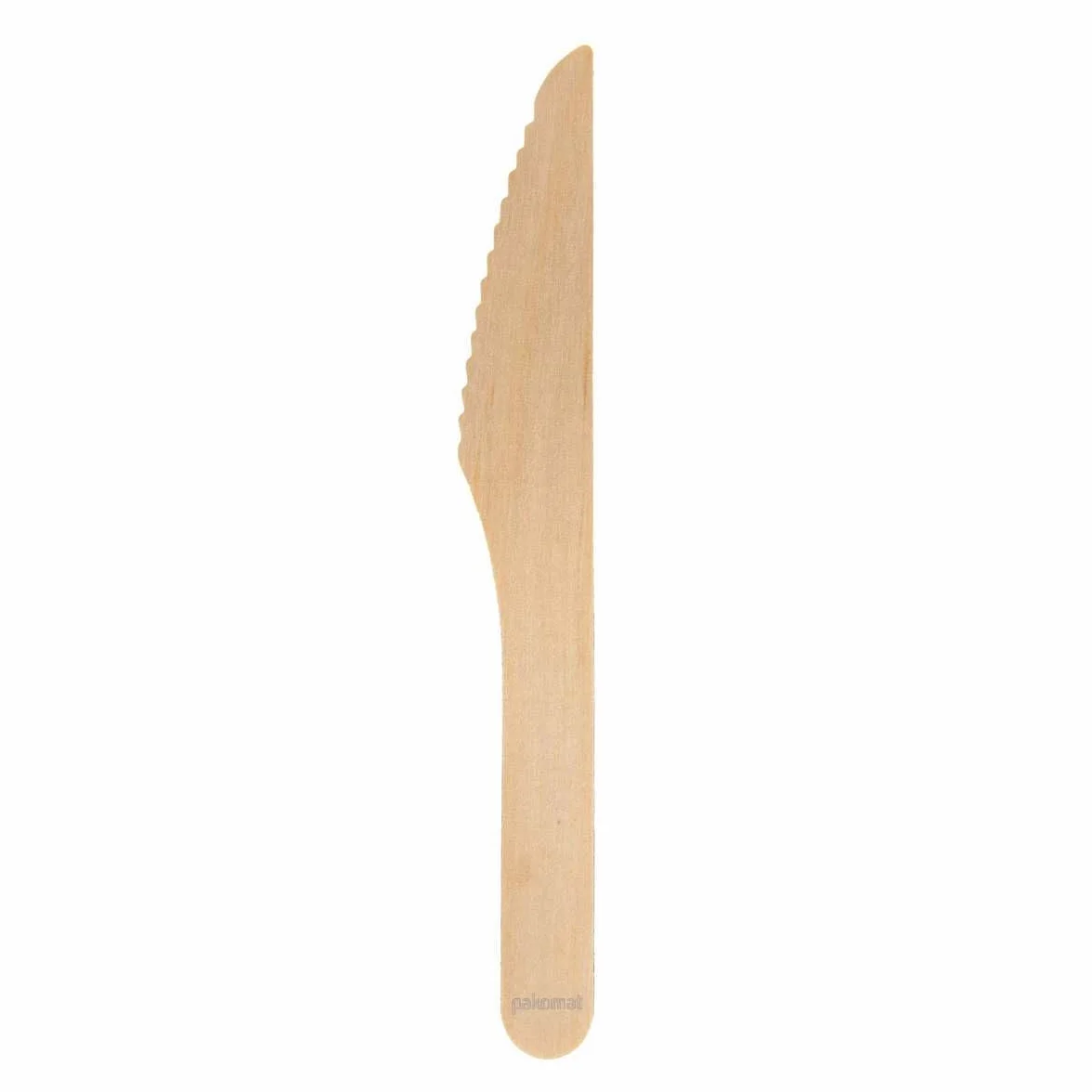 Pakomat Drewniane Noże 100 szt. - 16 cm Jednorazowe Noże z Drewna - Biodegradowalne sztućce na grill, imprezę, catering i camping - alternatywa bez plastiku