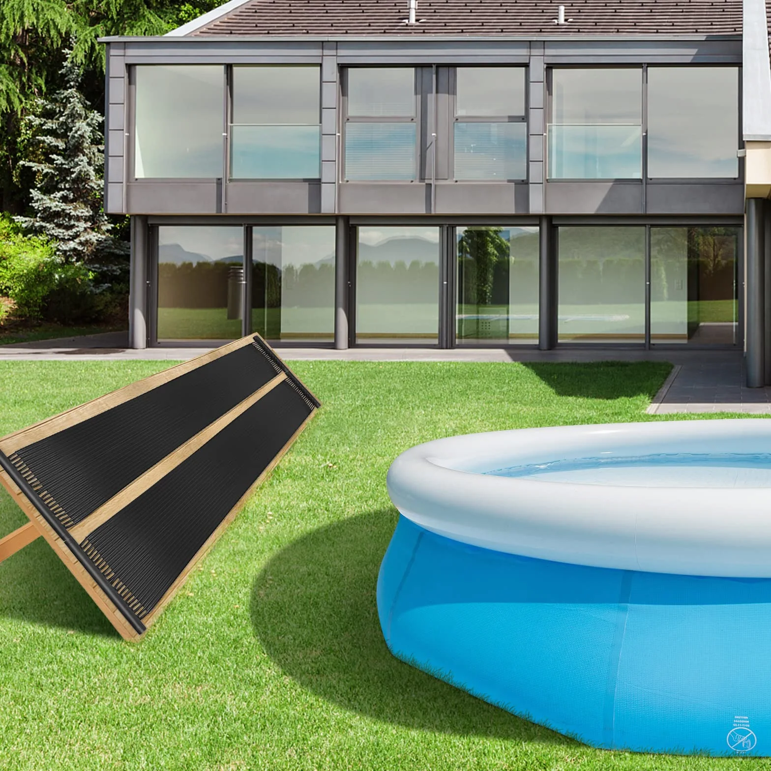 COSTWAY Kolektor solarny, ogrzewanie basenowe 300 x 75 cm, ogrzewanie solarne z tworzywa sztucznego odpornego na promieniowanie UV, ogrzewanie basenowe do 12000 l