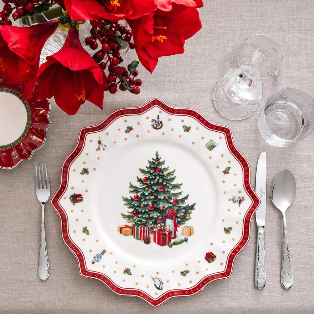 Villeroy & Boch – Toy's Delight zestaw sztućców 30 el., sztućce dla 6 osób, stal nierdzewna z motywami świątecznymi, 6 łyżek, widelców, noży, łyżeczek do kawy i widelczyków, zmywarka