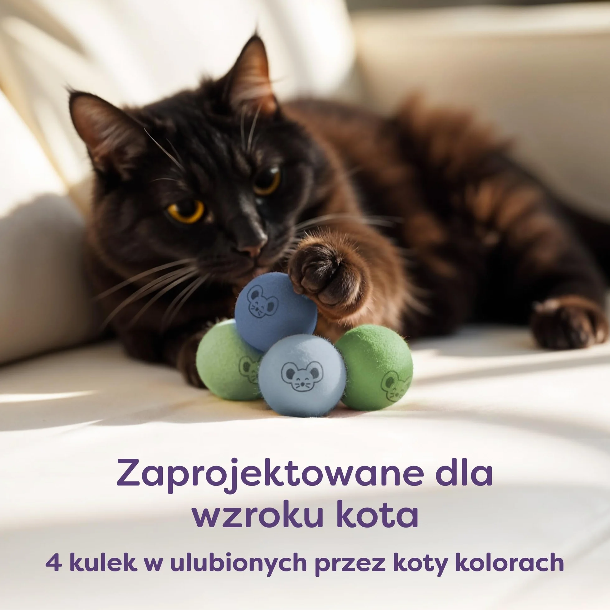 Knupis Piłeczki Dla Kota Z Dzwoneczkami 4 Wełna Zrównoważona Zabawka Jasne Kolory Cichy Dźwięk Torba Do Przechowywania