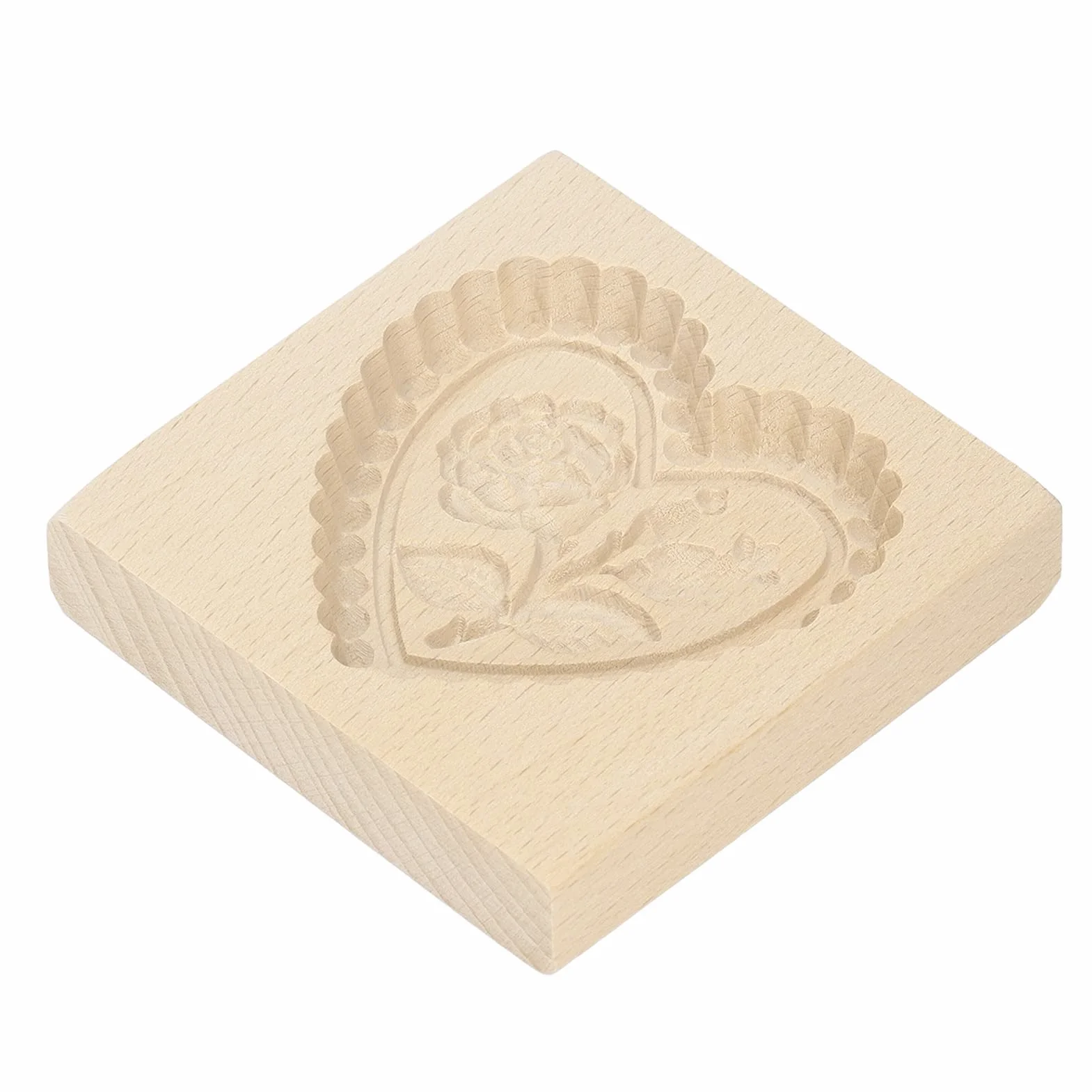 Forma do ciastek, Drewniane foremki do ciastek, herbatniki, rzeźbione drewniane ciasteczka Łatwe uwalnianie Wielokrotnego użytku Zmywalne Prasa Stempel domu