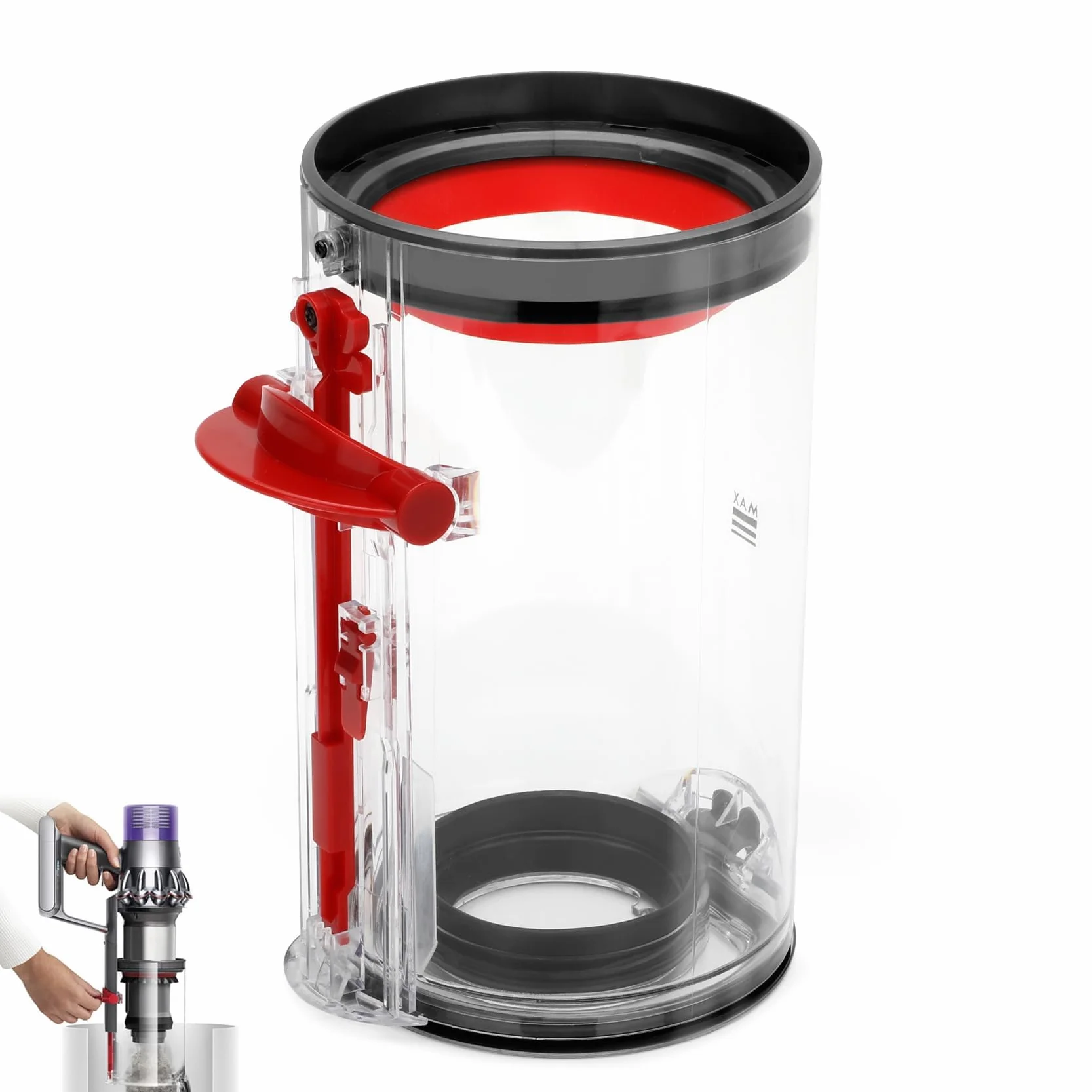 SQLJYU Przezroczysty pojemnik na kurz do odkurzacza Dyson V11 / V15, akcesoria do odkurzacza Dyson, część zamienna, wiadro do odkurzacza Dyson części zamienne
