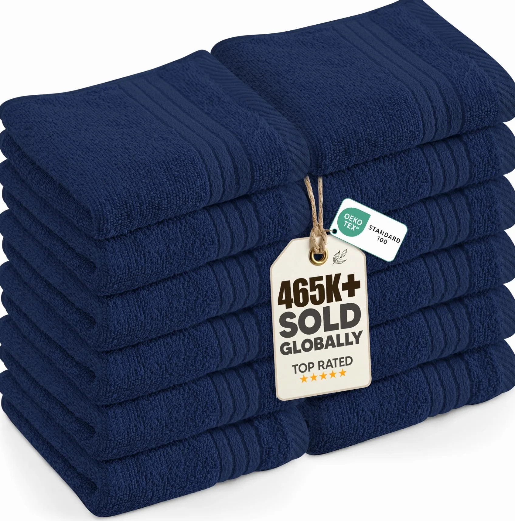 Utopia Towels - 12 luksusowych ściereczek, 30 x 30 cm - 100% bawełna Flanelowe ściereczki do twarzy Premia, bardzo chłonne i miękkie w dotyku (granatowy)