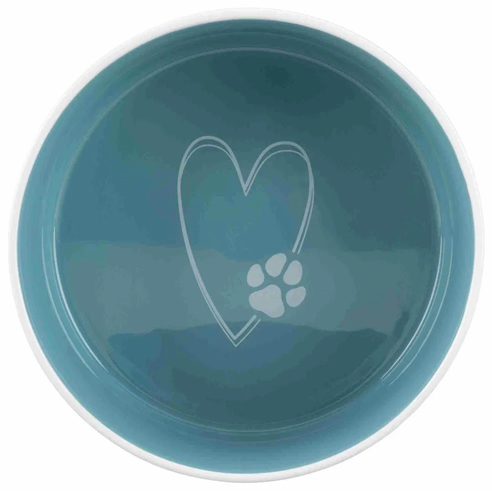 TRIXIE Szkatułka ceramiczna Pet's Home - 0,3 L - Ø 12 cm - kremowa i jasnoniebieska - dla psa