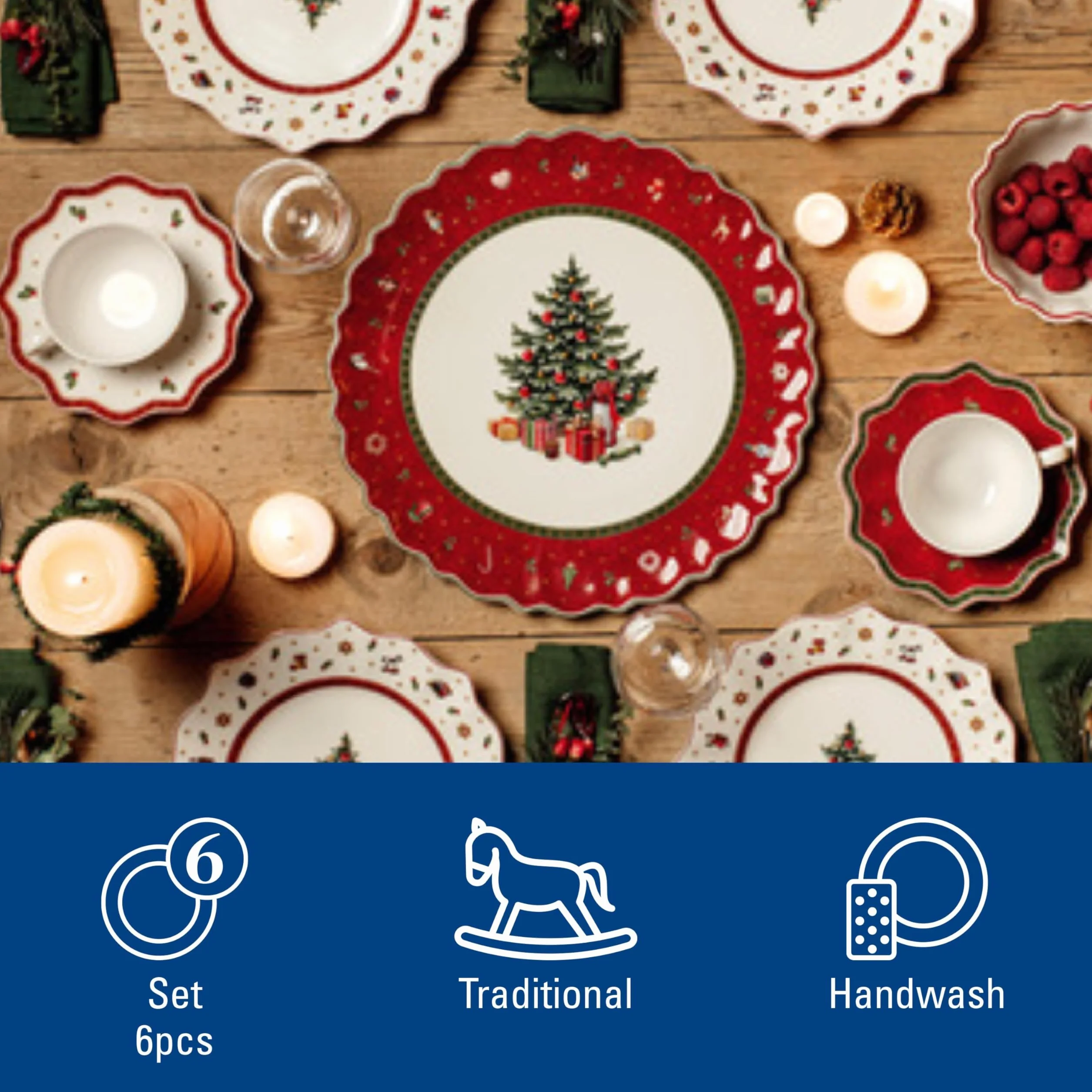 Villeroy & Boch Toy'S Delight Serwis Śniadaniowy, Biały/Czerwony, 6 elementów