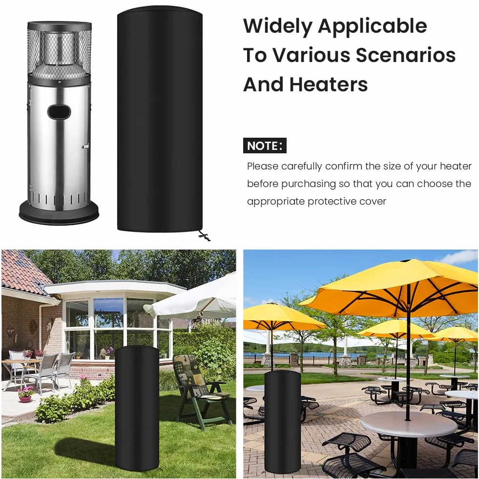 AOOWU Koc grzewczy na patio, 120 x 50 cm okrągły zewnętrzny podgrzewany parasol przeciwsłoneczny, wodoodporne pokrowce grzewcze Oxford, zewnętrzny pokrowiec ochronny do ogrzewania tarasowego