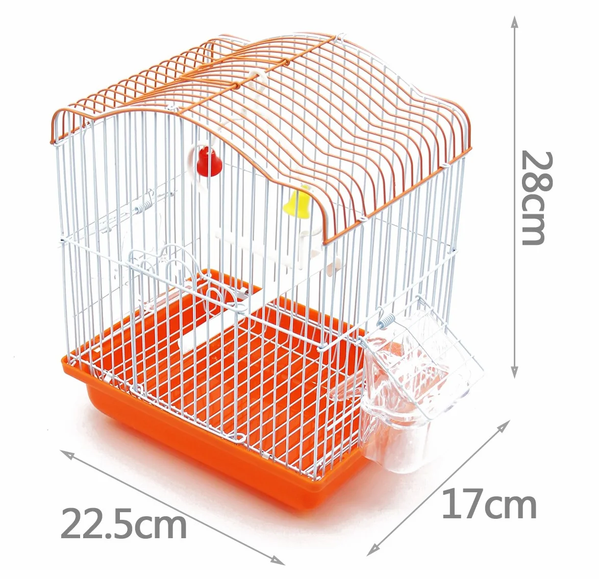 Klatka dla ptaków metalowa BPS-1209 22,5x17x28 cm z dozownikiem pokarmu i poidłem