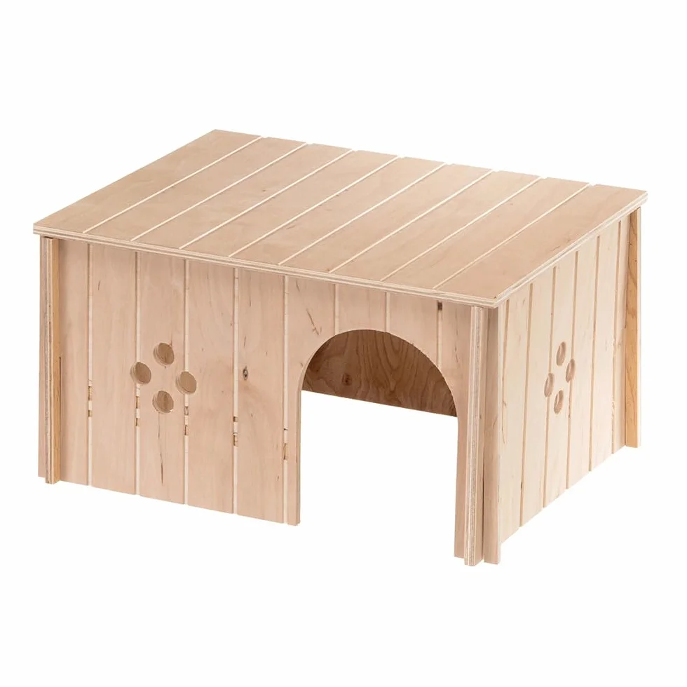 Ferplast SIN 4647 Domek dla Królików, Akcesoria do Klatek z Płaskim Dachem i Otworami Wentylacyjnymi, Zestaw Montażowy, 37 x 27,7 x wys. 20 cm
