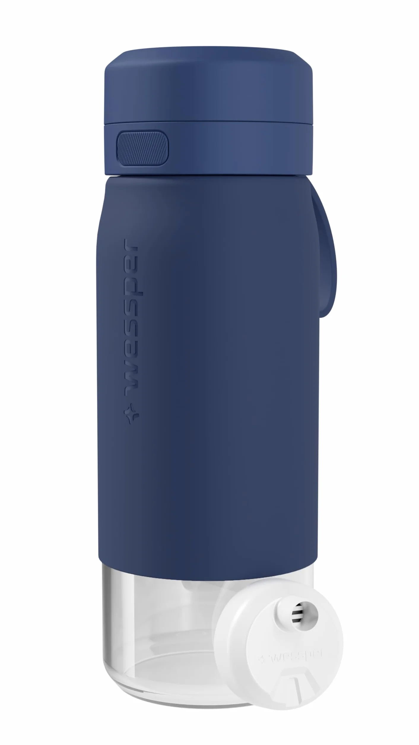 Wessper Butelka ze szkła borokrzemowego z filtrem Actitex Disc, 500 ml, niebieski, szczelna