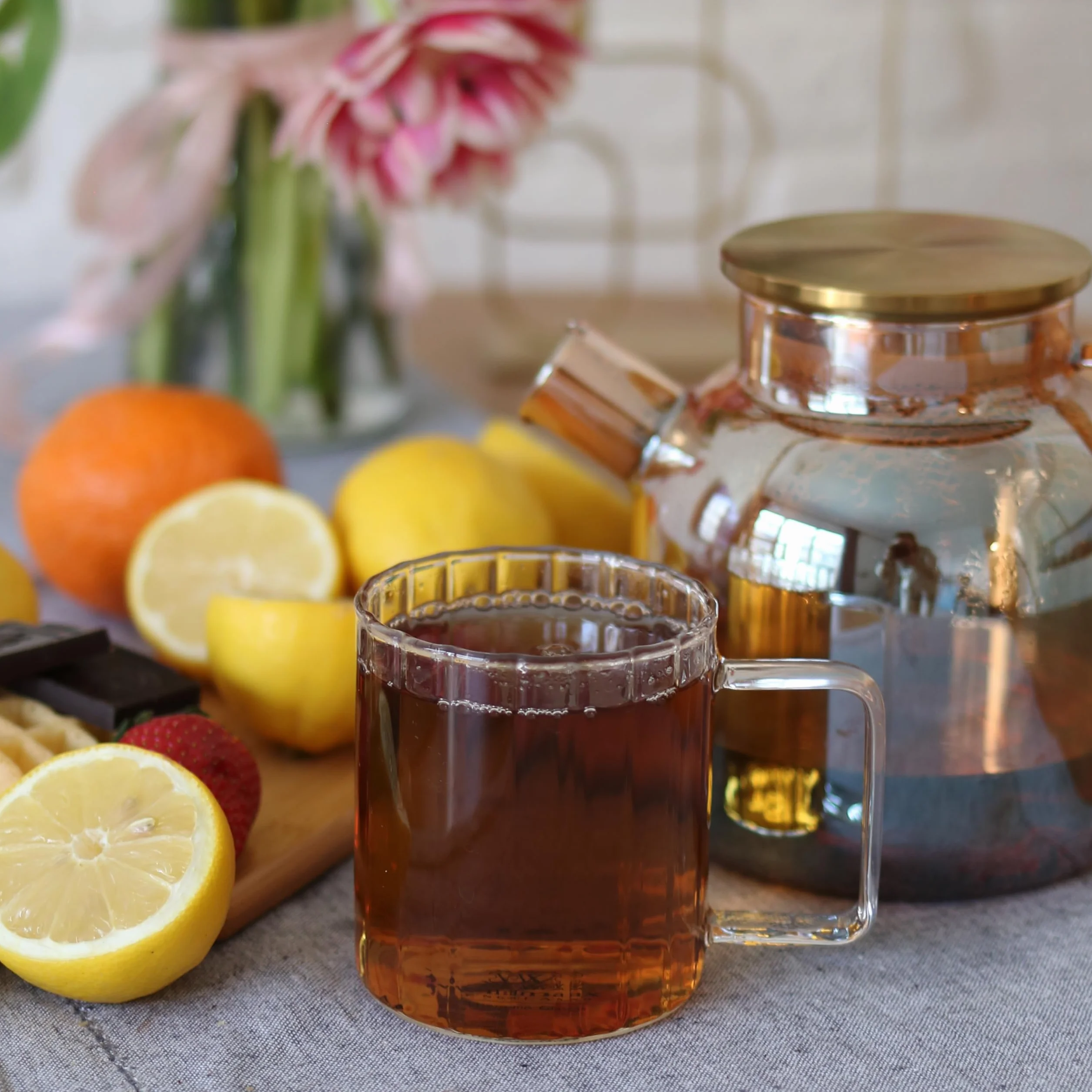 Wilmax szklany dzbanek do herbaty z pokrywką ze stali nierdzewnej – 1600 ml – zaparzacz do herbaty sypkiej – dzbanek szklany – dzbanek ze szkła odpornego na wysokie temperatury – Teapot – szklany