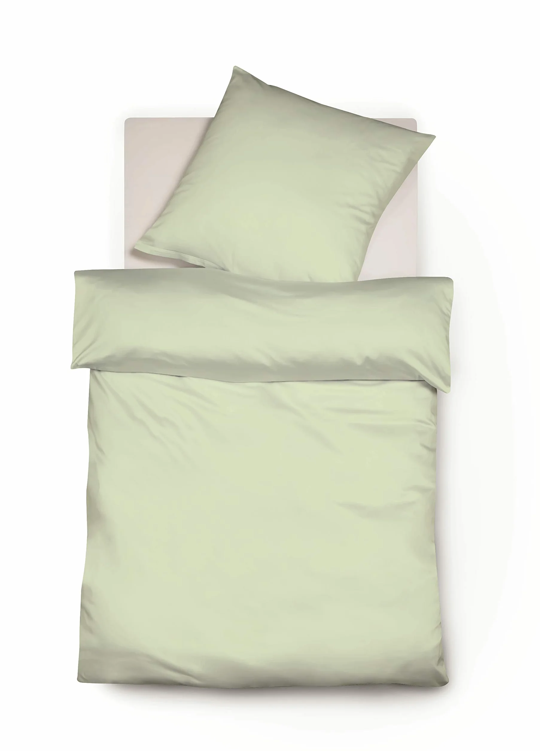 Fleuresse Colours Komplet pościeli z dżerseju, Jersey, Pastellgrün, 38,4 x 28,0 x 4,4 cm