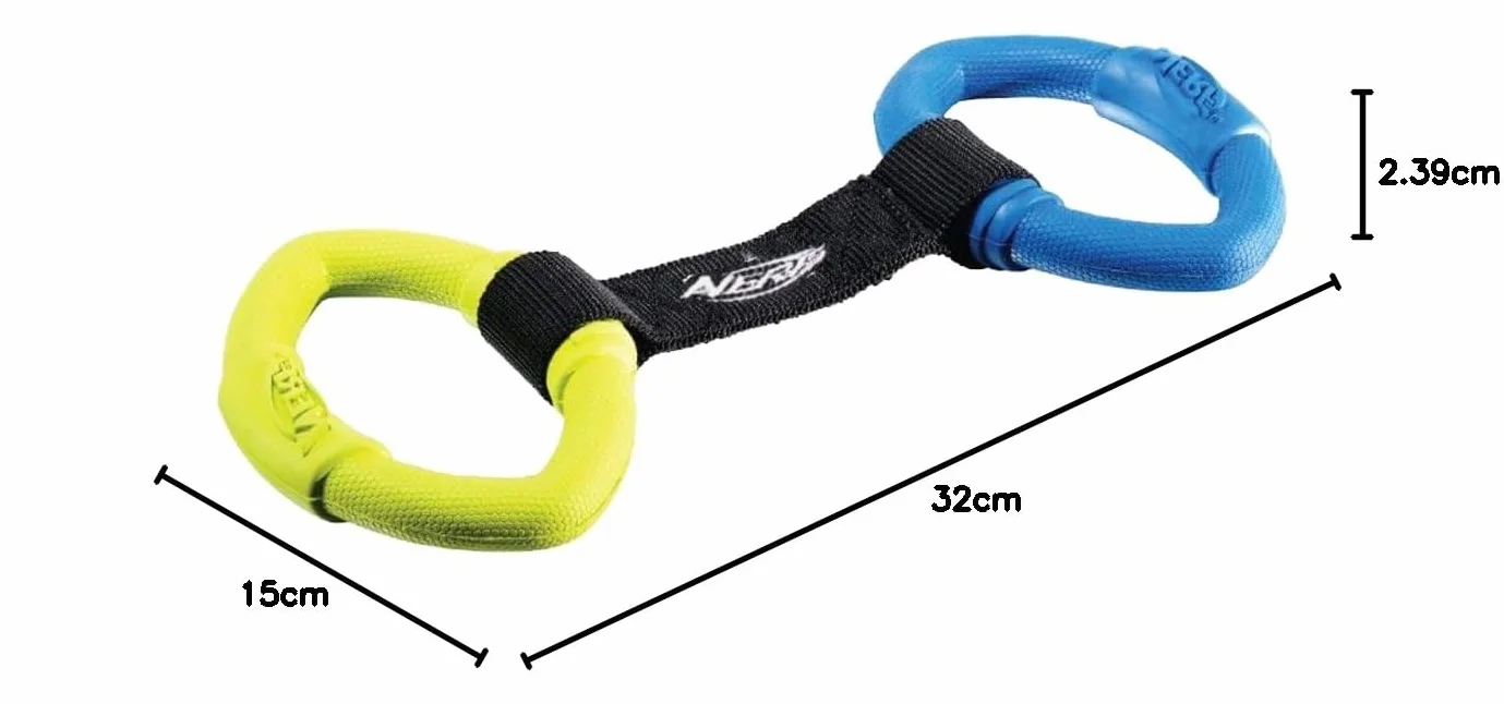 Nerf Dog Zabawka dla psa 2 pierścienie Strap Tug, wielokolorowa