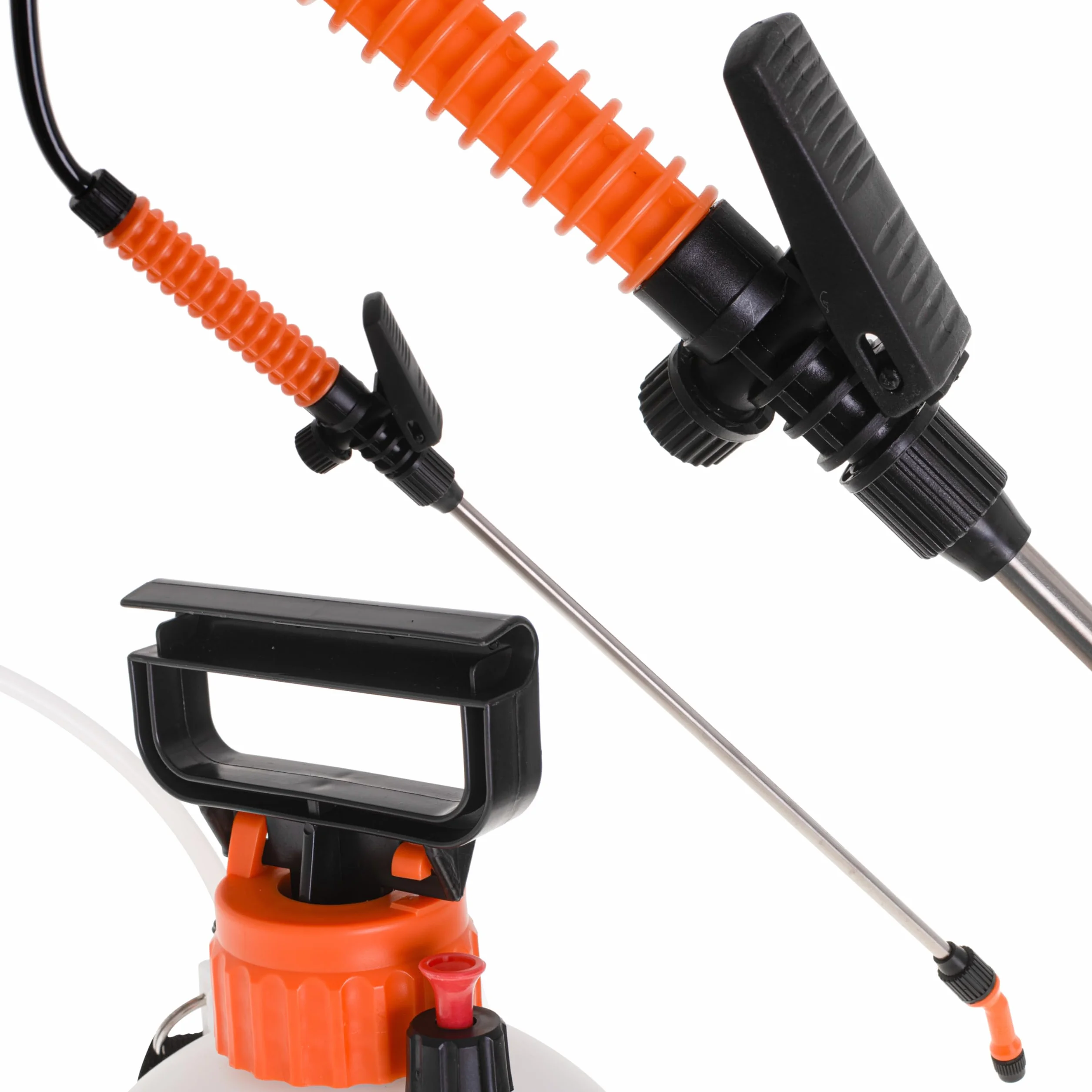 ADLER EUROPE - Opryskiwacz ciśnieniowy, opryskiwacz ogrodowy 5L, ciśnienie robocze 2,5 bara, dł. lancy 43 cm, wąż 130 cm, zawór bezpieczeństwa, funkcja pracy ciągłej, pasek na ramię, PP/PE, AD6806