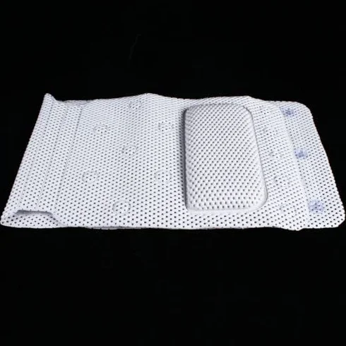 Mata do wanny z całego ciała z poduszkami, biała, antybakteryjna, ekstra długa, antypoślizgowa mata prysznicowa dla dzieci i dorosłych, 36 x 125 cm