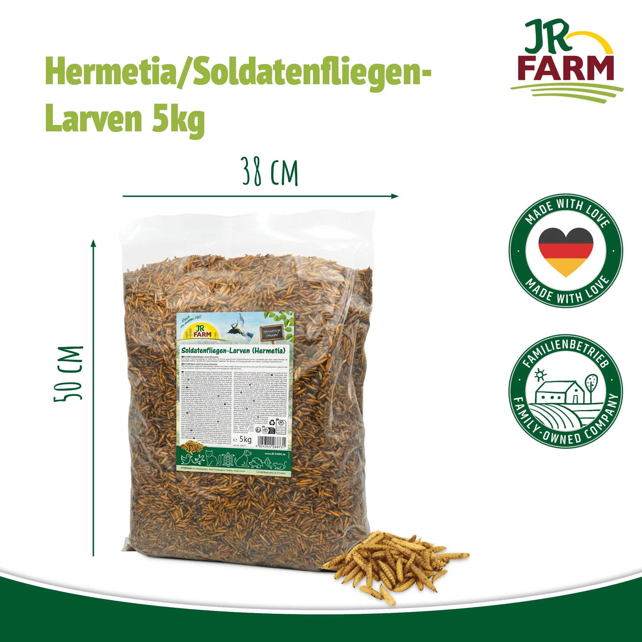 JR Farm Garden Hermetia larwy muszek żołnierskich 5 kg