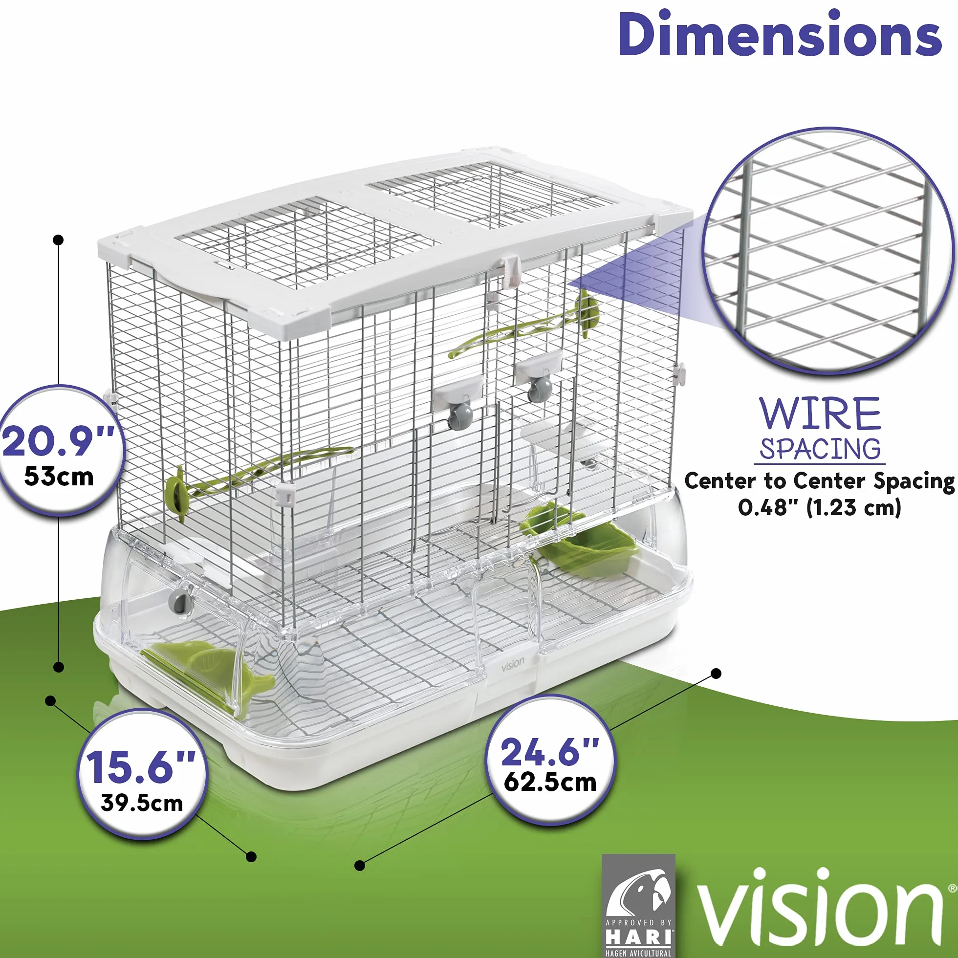 Vision Klatka dla ptaków regularna, 60,9 x 38,1 x 52 cm, średnia