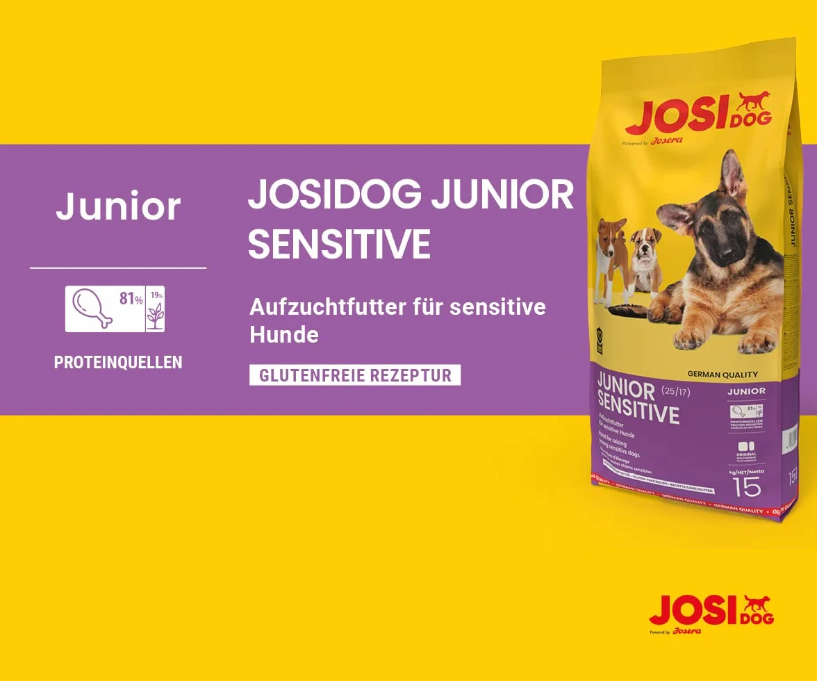 Josidog Junior Sensitive Karma dla Psa, Kurczak, 15 kg