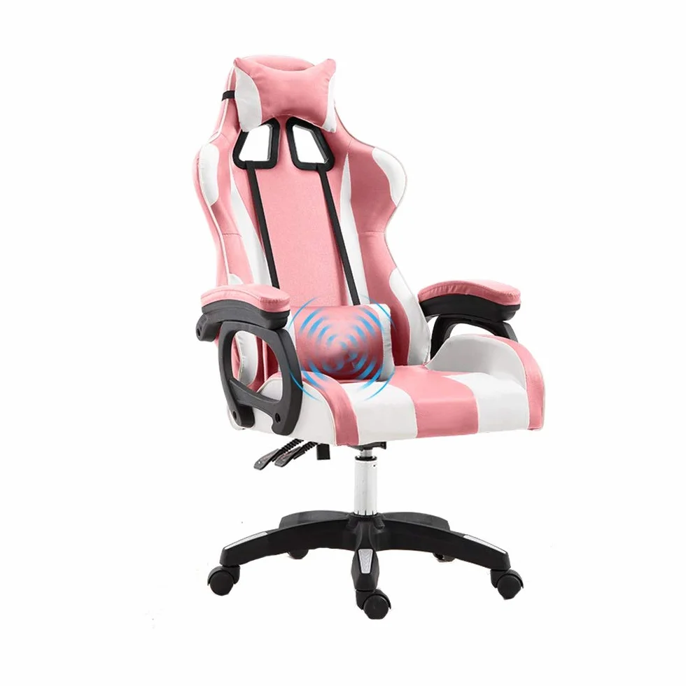 Ergonomiczne krzesło biurowe do gier, styl wyścigowy z wysokim oparciem z regulowanym zagłówkiem i podparciem lędźwiowym zapewnia komfort przez długie godziny