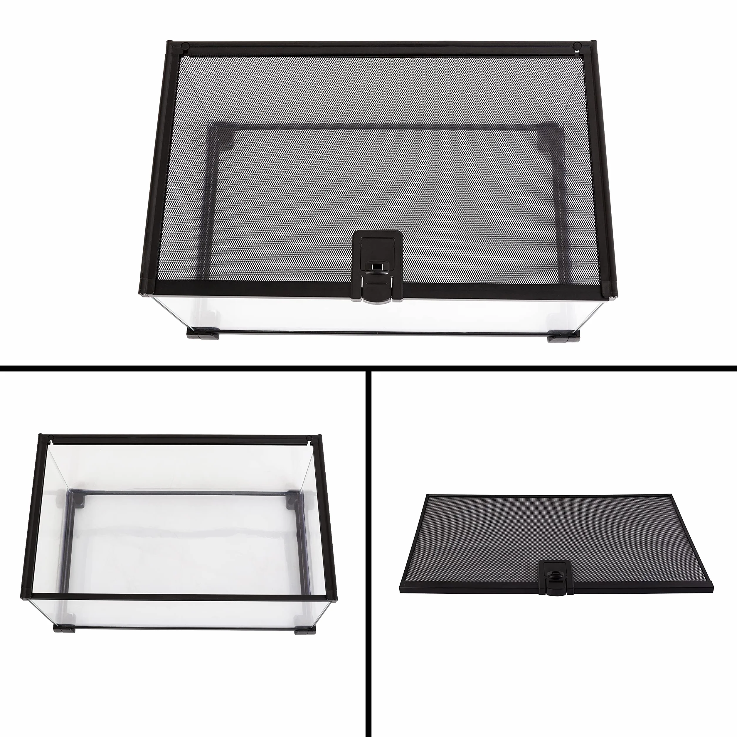 REPTI ZOO Zbiornik na gady ze szkła naturalnego 50x30x25 cm siatka przesuwna