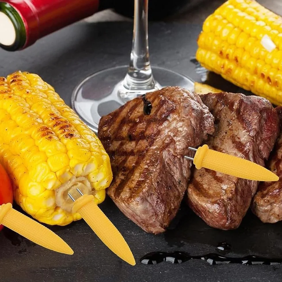 LATRAT 20 sztuk kolb kukurydzy ze stali nierdzewnej, uchwyt na kolby kukurydzy, uchwyty na kolby kukurydzy, szpikulce do grilla, akcesoria do grilla, do szaszłyków