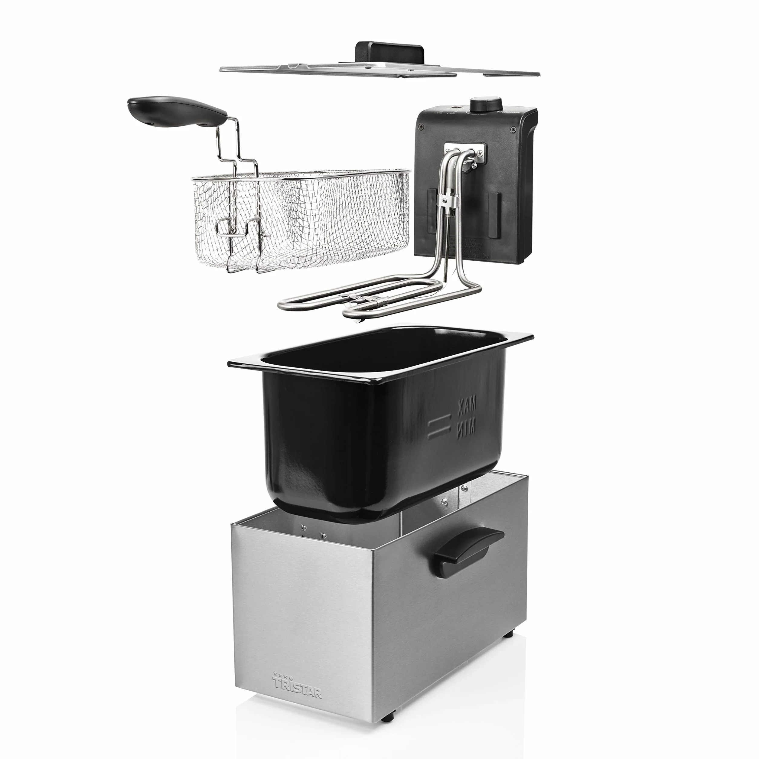 Tristar frytkownica Deep Fryer - pojemność 3 litry - moc 2000 W - wykończenie ze stali nierdzewnej - porcja nawet dla 4 osób - FR-6946