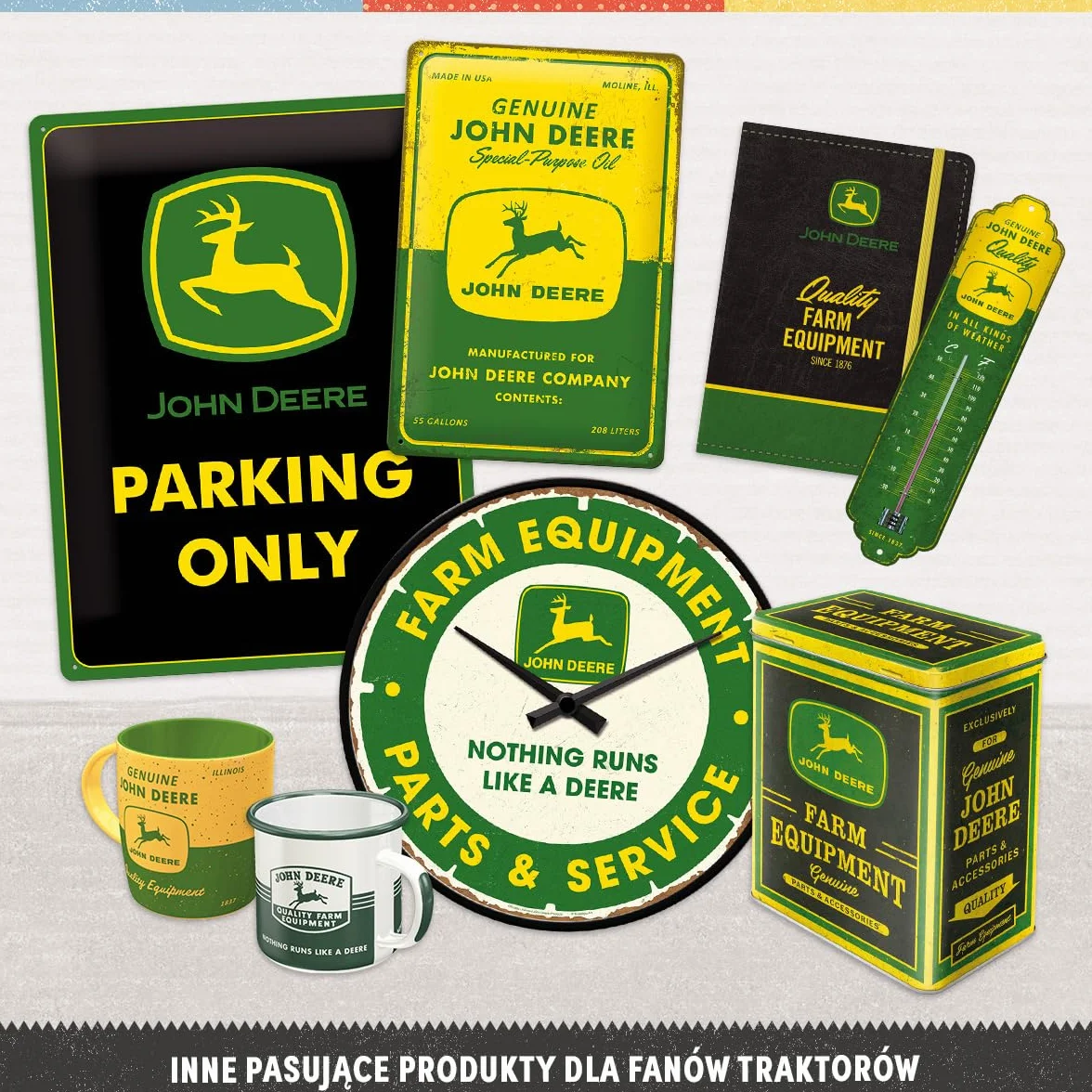 Nostalgic-Art Retro skarbonka, 600 ml, John Deere – Special Purpose Oil – Pomysł na prezent dla miłośników traktorów, Official License Product (OLP), metalowa skarbonka, Styl vintage