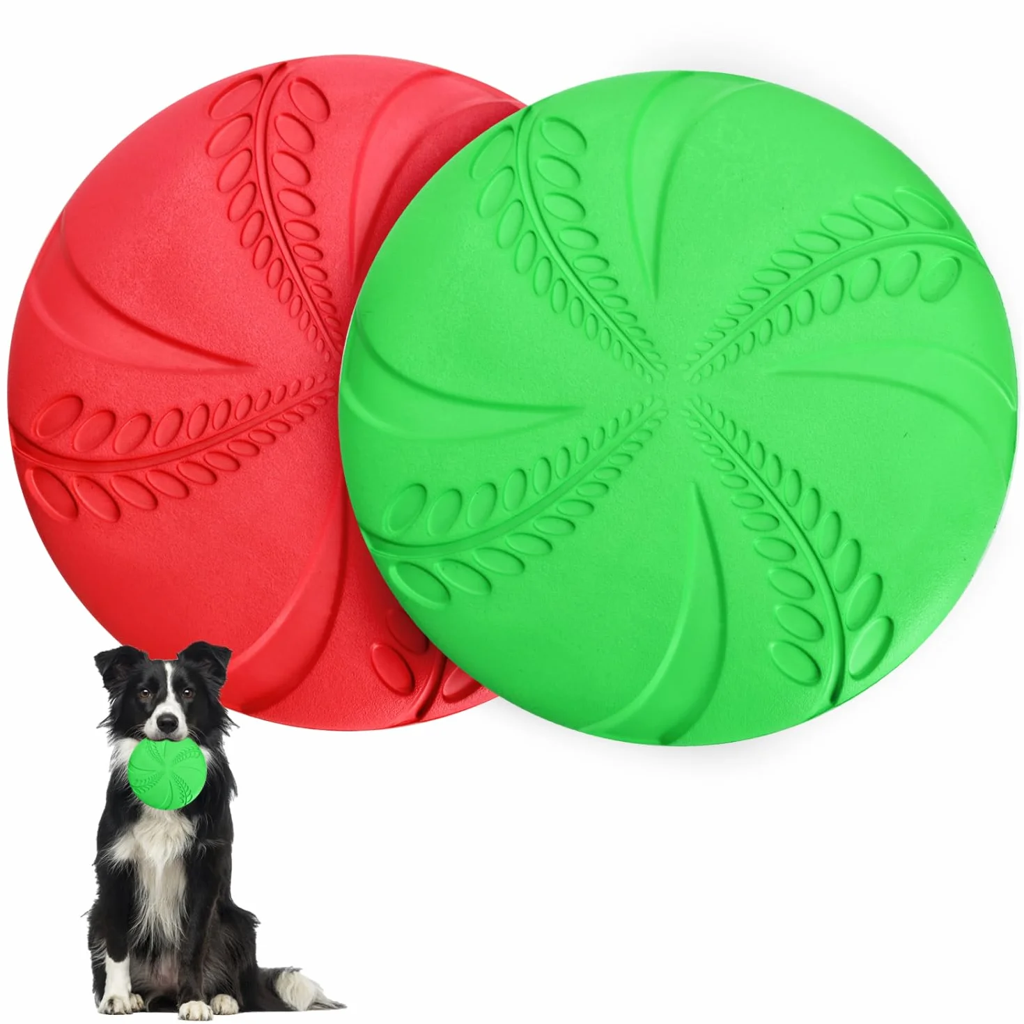 Nobleza Frisbee dla psa latający dysk zabawka interaktywna 2 szt. czerwony zielony
