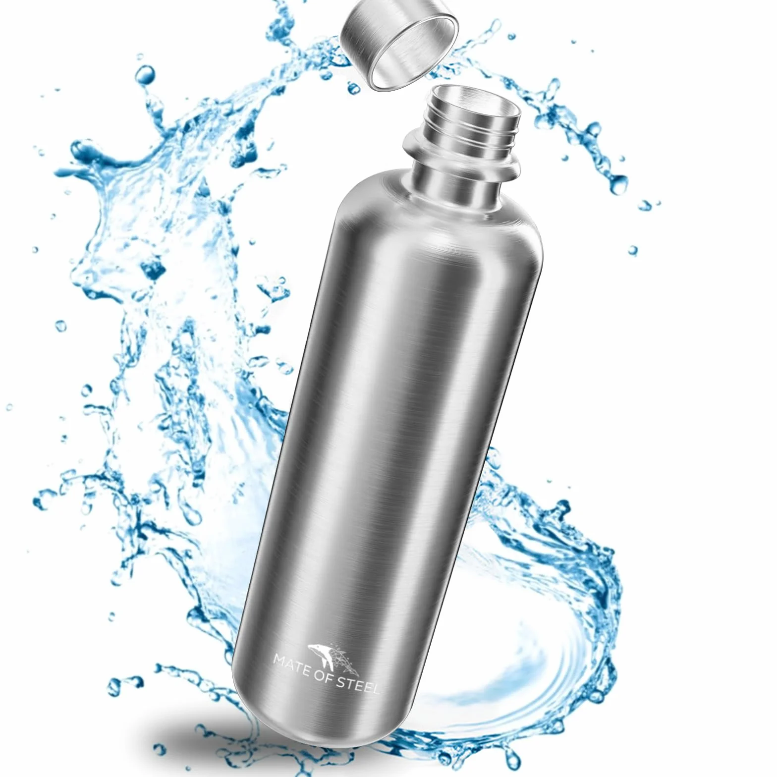 MATE OF STEEL® Butelka kompatybilna z Sodastream Crystal & Easy Premium 0,75 l ze stali nierdzewnej – nadaje się do mycia w zmywarce | butelka na napoje z metalu o pojemności 750 ml | butelki zapasowe