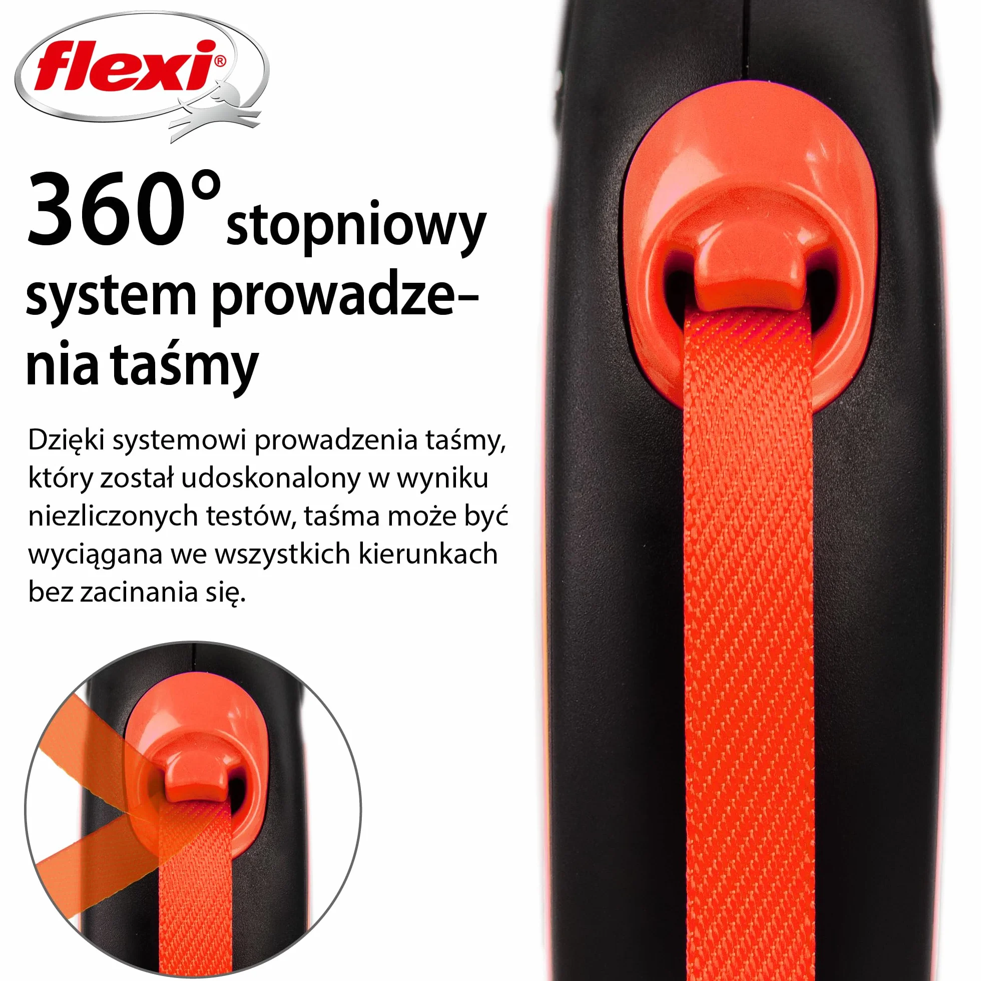 Flexi neonowa taśma smycz dla psa 5 m do 15 kg