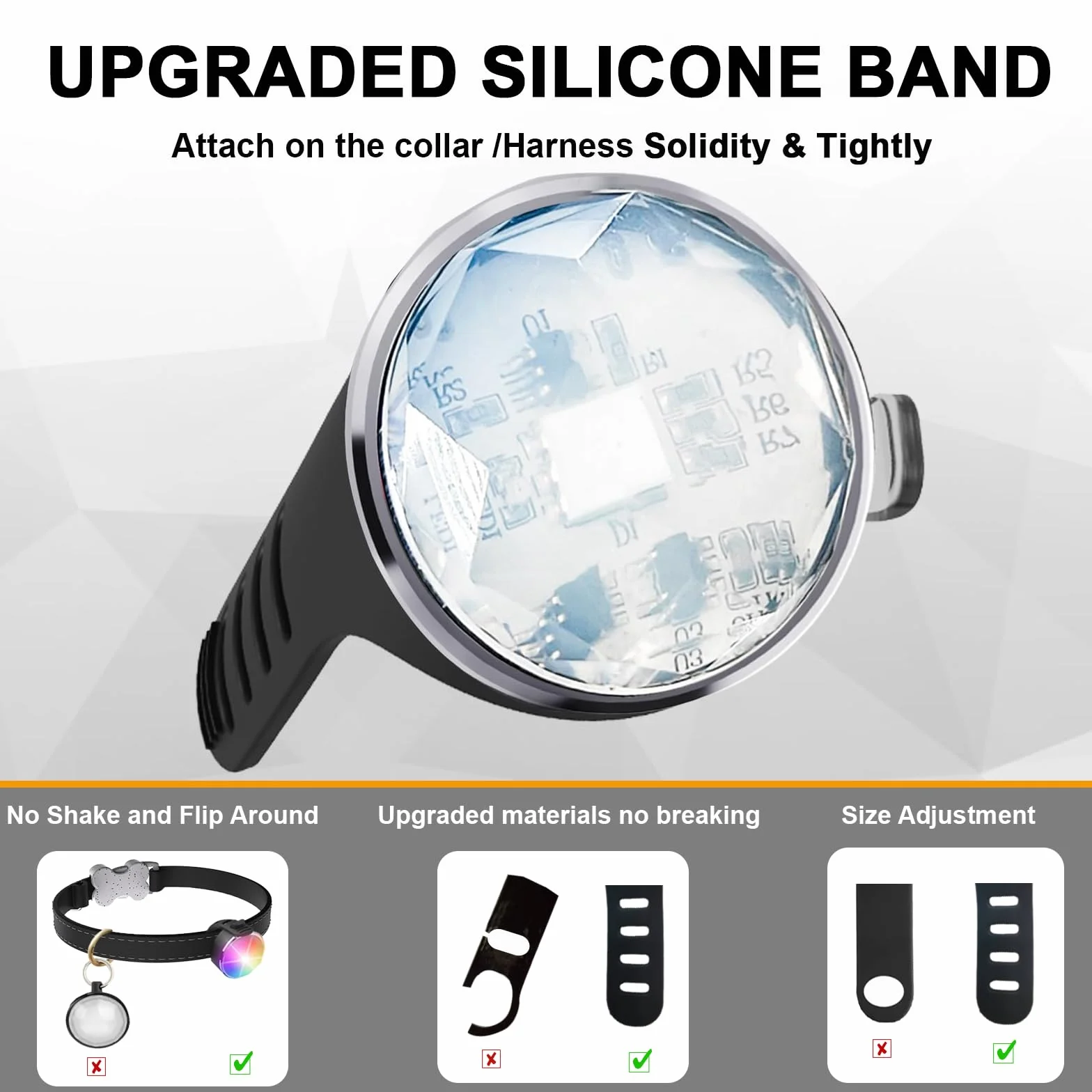 Tubasion świecąca obroża LED dla psa IP65 wodoszczelna ładowana przez USB-C silikonowa