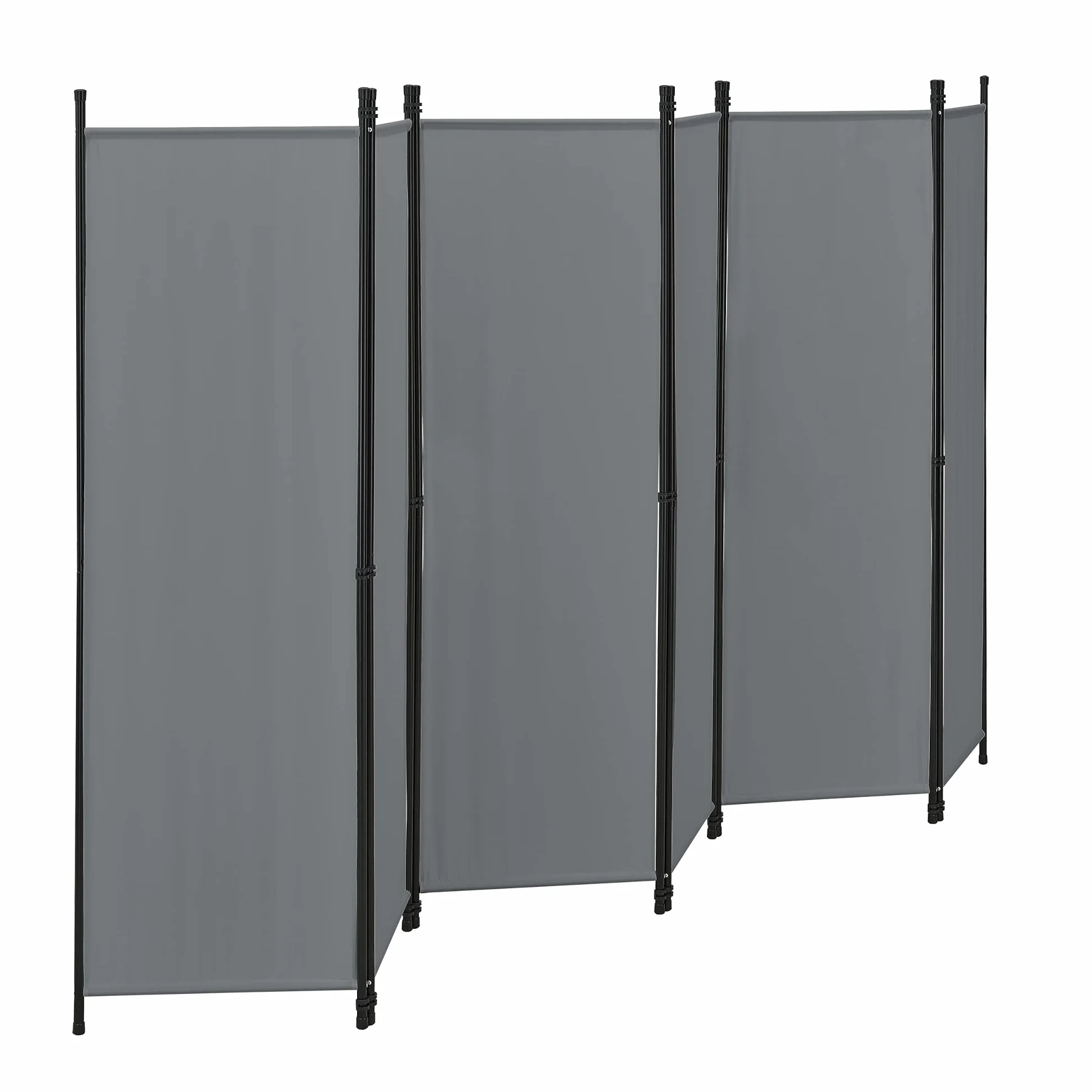 Parawan Huesca 6-częściowy 300 x 171 cm parawan ścianka działowa 6-częściowy ochrona przed wzrokiem ściana hiszpańska ciemnoszara