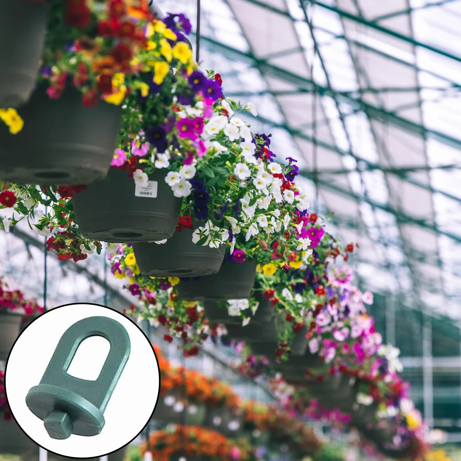 50 sztuk haczyków skręcanych Green House, plastikowe haczyki skręcane do szklarni, do szklarni ogrodowej, do wewnątrz szklarni, do zawieszania kotwic z kanałów prętów szklarniowych