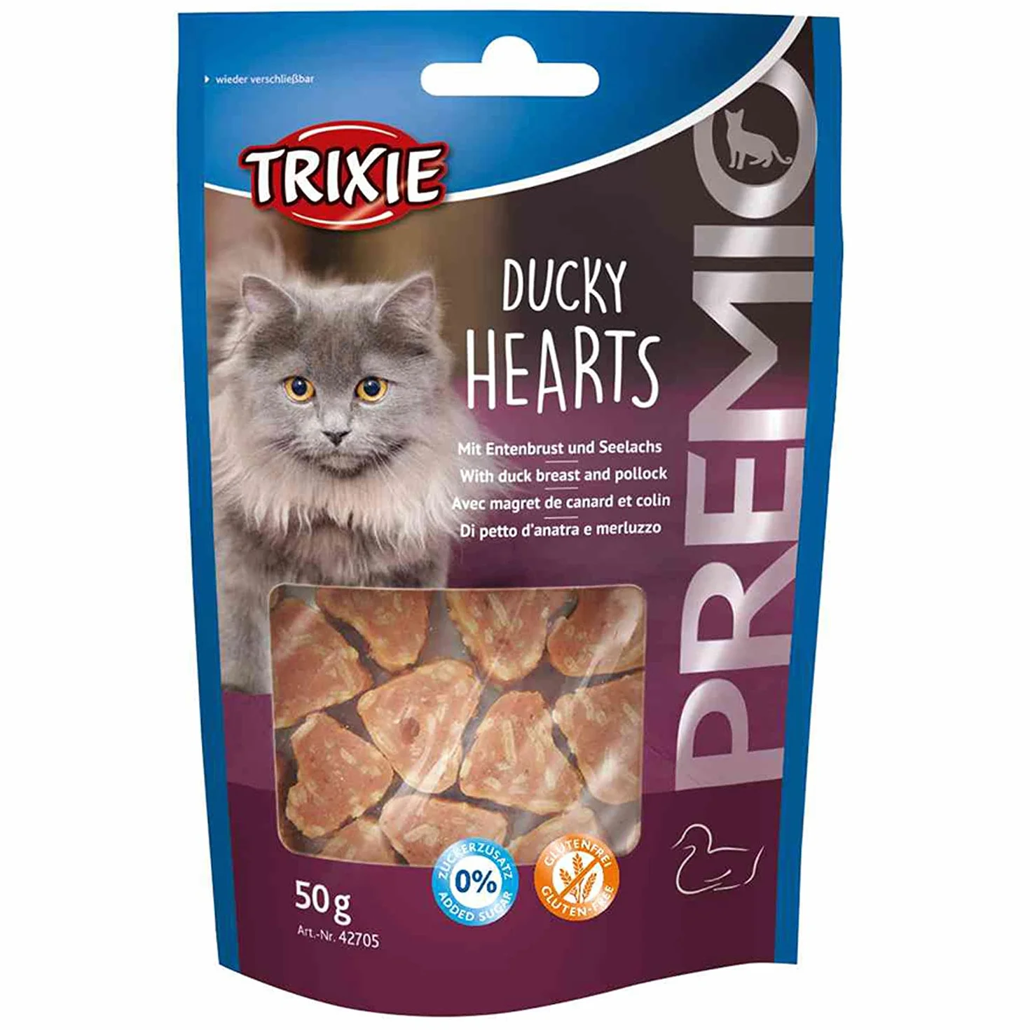 Trixie Ducky Hearts Przysmak dla Kota 50 g