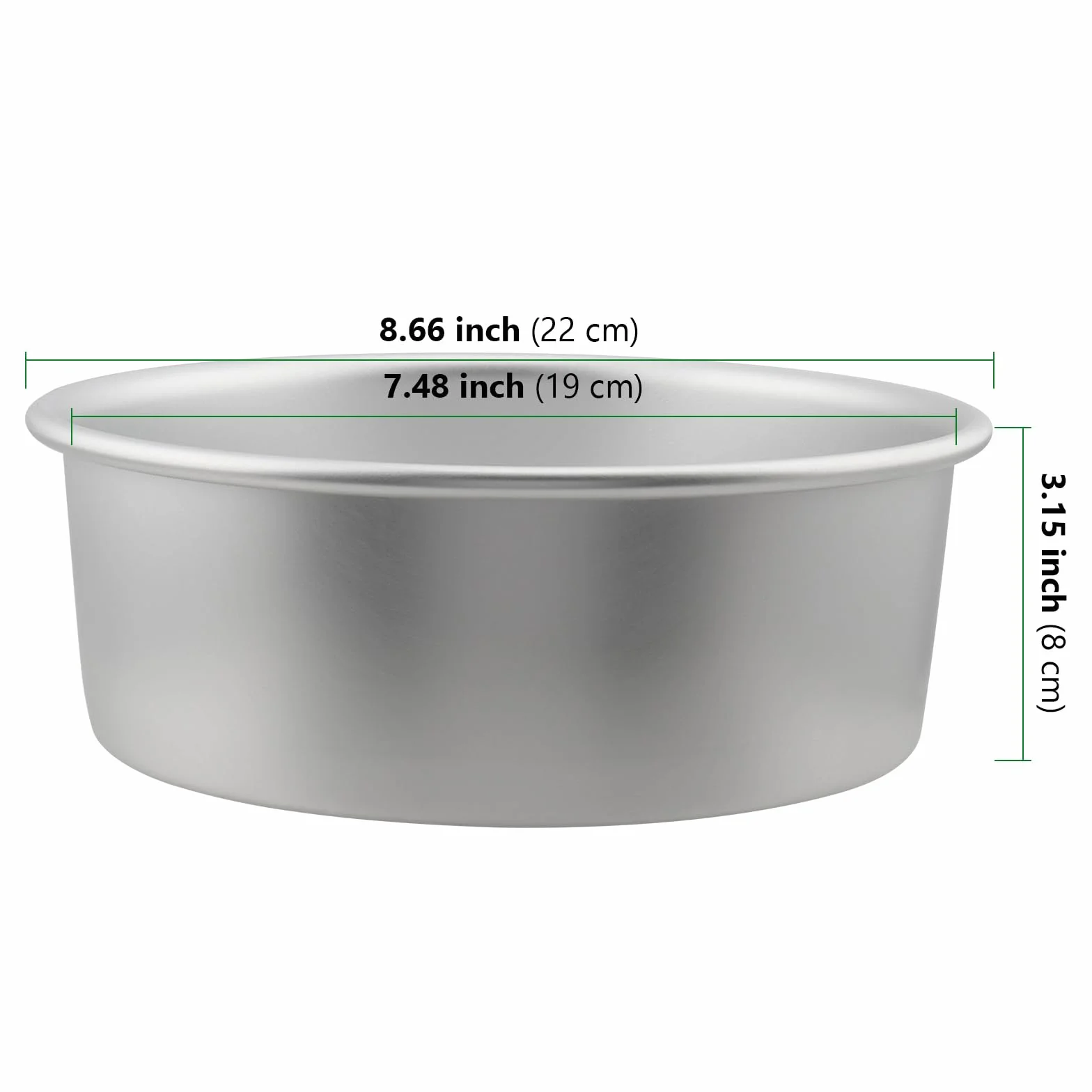 3 formy do pieczenia 19 cm, okr?g?e, aluminiowe, nadaj? si? do tortów urodzinowych, wesela, na imprezy bo?onarodzeniowe, ?atwe do czyszczenia, srebrne