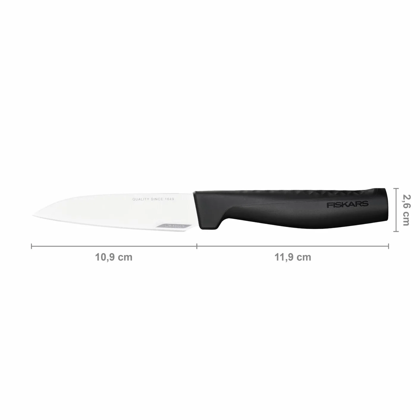 Fiskars Nóż do obierania, Hard Edge, Elegancki design, Długość całkowita: 22,8 cm, Stal nierdzewna/tworzywo sztuczne, 1051762