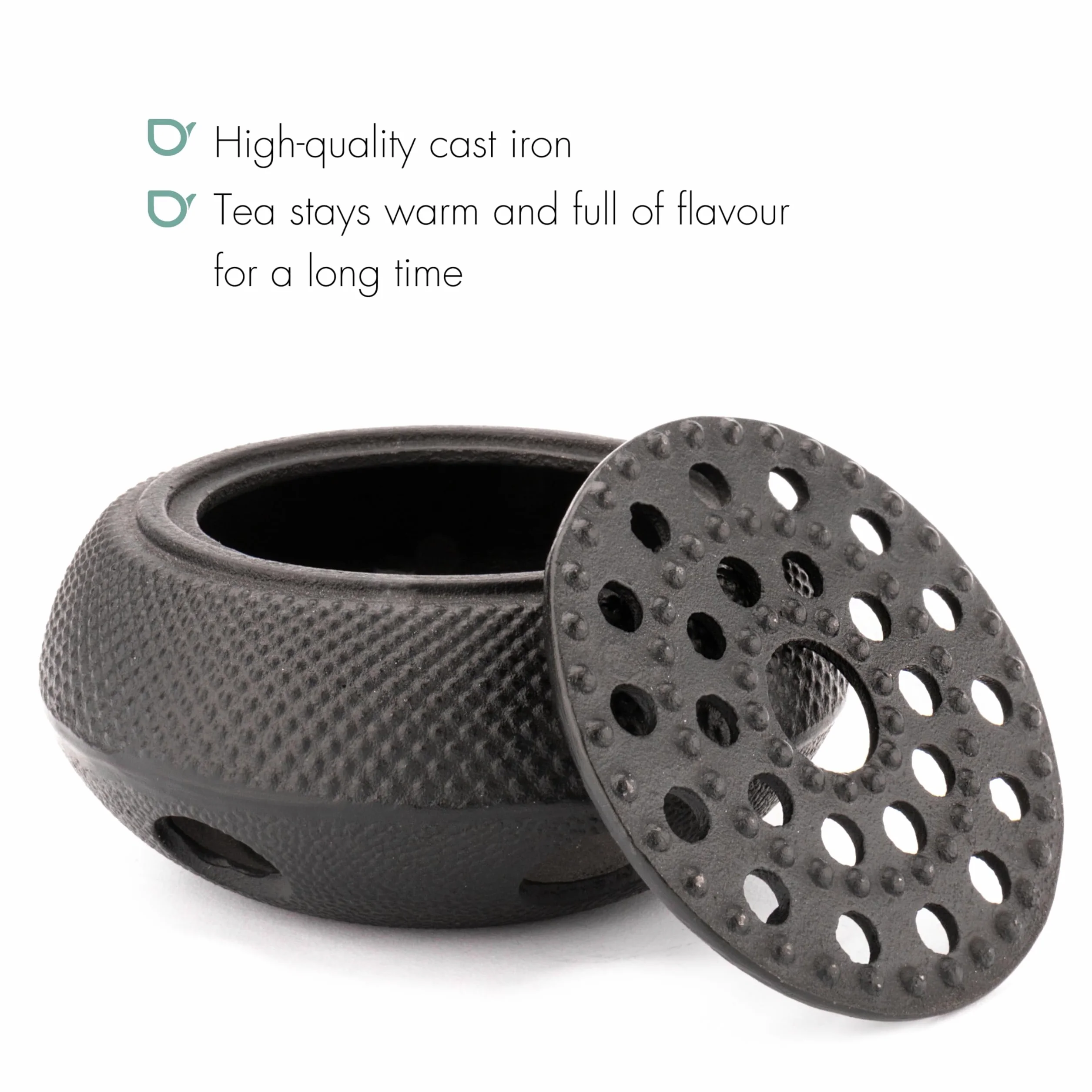 Bredemeijer Okrągły czarny żeliwny podgrzewacz do herbaty Jang Ø ok. 14 cm