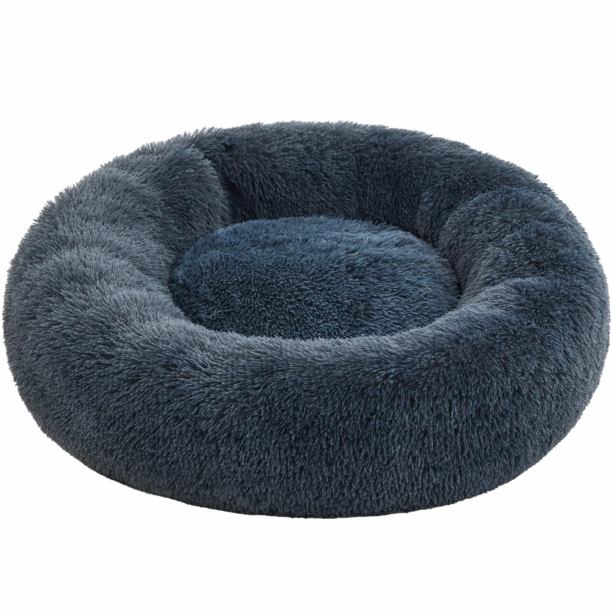 Ortopedyczne legowisko dla psa i kota 70 cm puszyste donut ciemnoszare