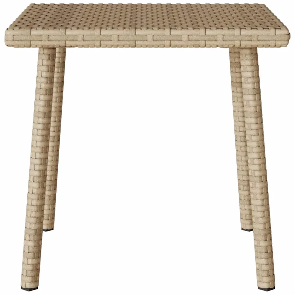 vidaXL Stolik kawowy ogrodowy prostokątny beżowy 40x40x37cm polirattan, stolik kawowy na zewnątrz, stolik kawowy na patio, beżowy stolik kawowy do ogrodu