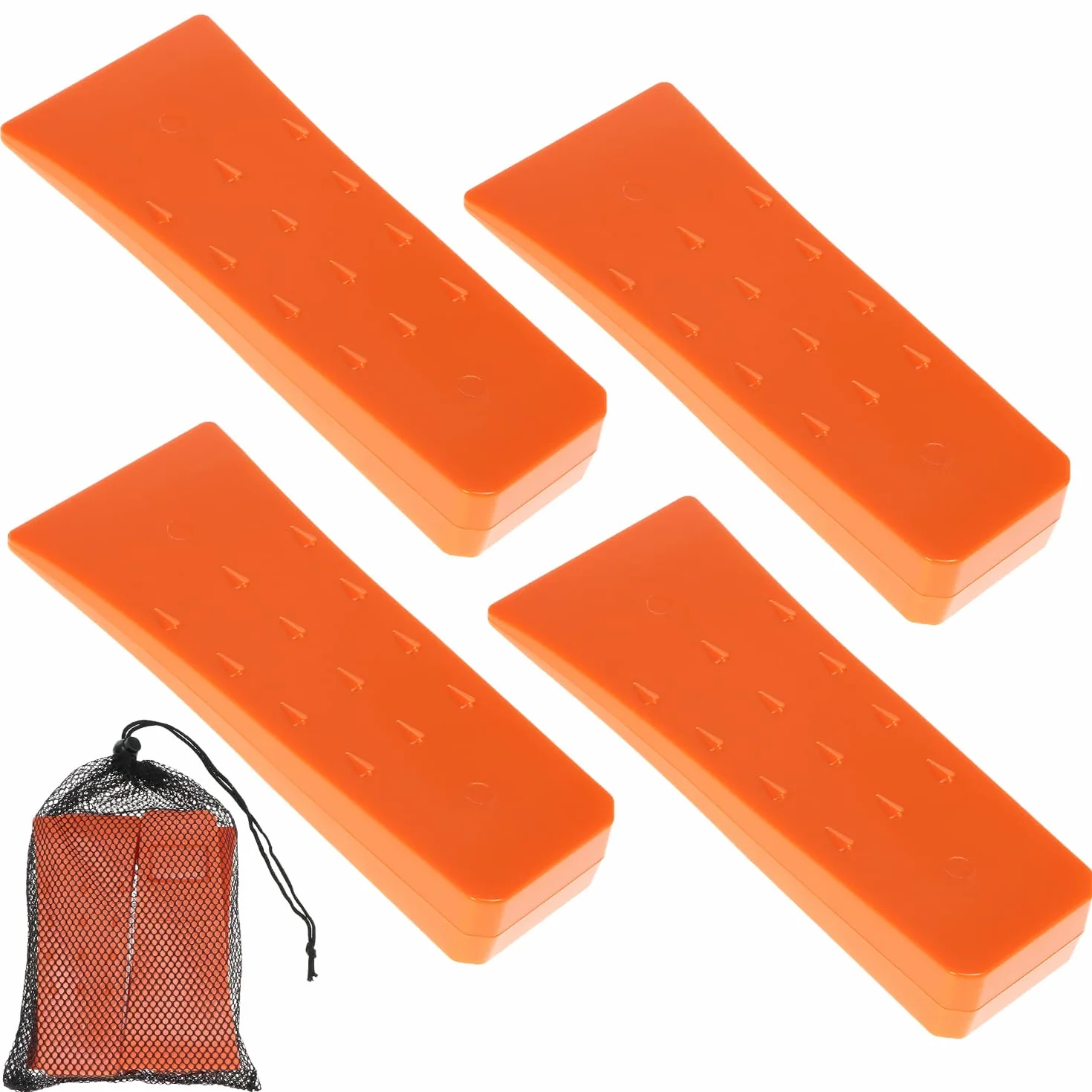 QWORK® Kliny do ścinania drzew 15 cm, antypoślizgowe, odporne na uderzenia, tworzywo ABS, wysoka widoczność, klin do bezpiecznego cięcia drzewa, 4 szt