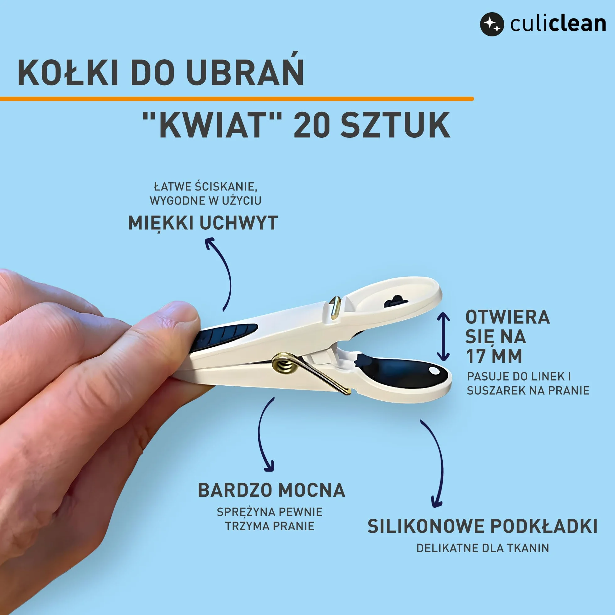 culiclean wieszaki na ubrania 20 sztuk biały czarny kwiatek - wytrzymałe trwałe plastikowe klamerki klipsy do ubrań z miękką wyściółką idealne do wieszania prania spodni koszulek bielizny skarpetek
