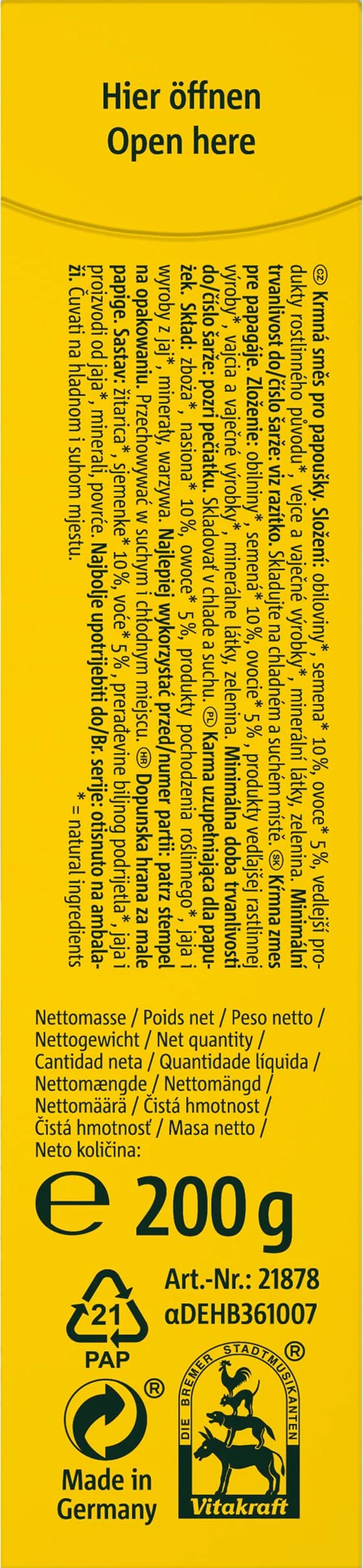 Vitakraft Koktajl z owocami papużki 200 g