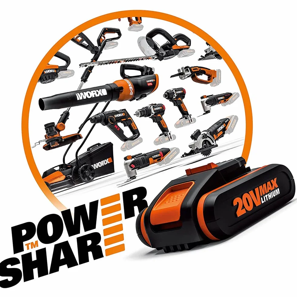WORX Przecinarka do trawy i podkaszarka Nitro 38 cm 40 V (2x20V) | PowerShare | Silnik bezszczotkowy | WG186E.1-2 akumulatory 4Ah | Ładowarka | 2 w 1 | Podwójny gwint