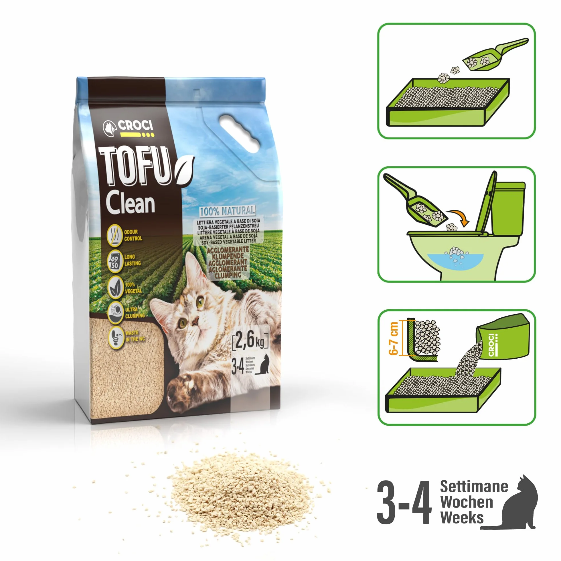 Croci Tofu Clean Żwirek dla Kota 6 l