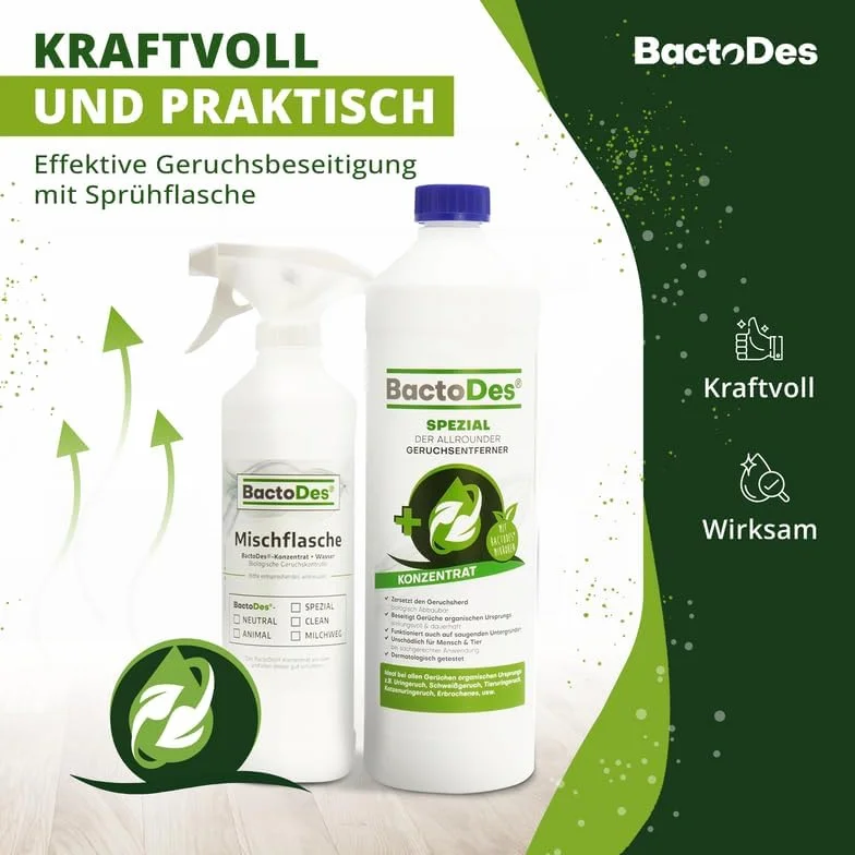 BactoDes Specjalny 1 l | uniwersalny neutralizator zapachów | neutralizator zapachów moczu